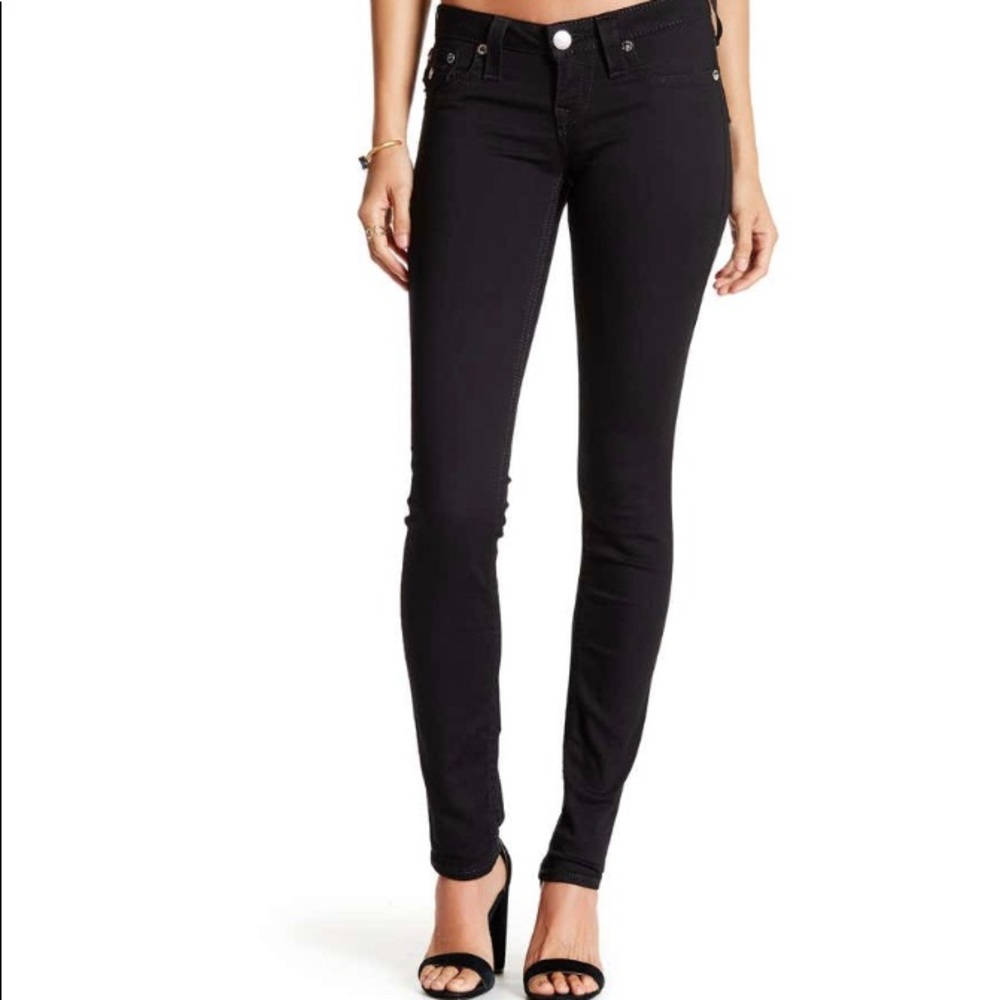 True Religion Skinny Jeans w/ black flap pockets